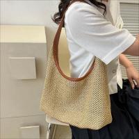 Bolso de paja tejido hecho a mano Simple, bolso de mano de estilo bohemio, bolso de rafia, bolsos de playa de gran capacidad para verano - details 12