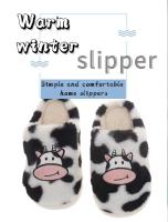 Ubu-Zapatillas de piel de vaca de dibujos animados, zapatos coreanos antideslizantes para interiores, cálidos y bonitos, de algodón suave, para estudiantes de invierno - details 0