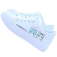 Zapatillas de deporte con cordones para mujer, zapatos informales con estampado de gato, de Pu, para verano, 2025 - details 4