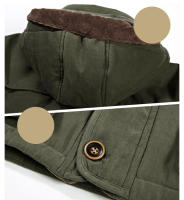Parkas de ocio para hombre, chaqueta gruesa de lana con sombrero extraíble a la moda, Color sólido, a prueba de viento, abrigos cálidos, invierno, 2024 - details 13