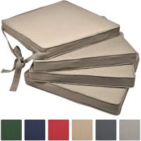 Natural 45x40x5 cm - Set de 4 Cojines Elegantes y Modernos para Interior y Exterior con Bandas de Fijación - details 5