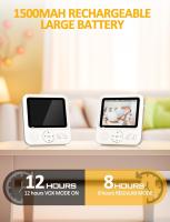 Monitor para bebés con cámara 720P IPS Video Monitor para bebés con cámara y visión nocturna Modo VOX de 2,8 pulgadas Zoom digital Alarma de alimentación de audio bidireccional Sensor de temperatura para padres - details 5