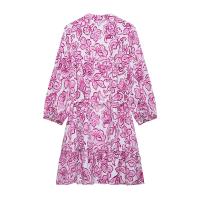 Mini vestido con estampado de flores de moda para mujeres europeas y americanas - details 2