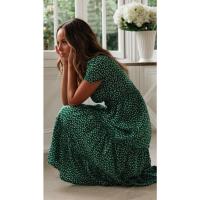 Vestido corto de verano con estampado Floral para mujer, Vestido corto de media manga, a la moda, para vacaciones y fiestas - details 5