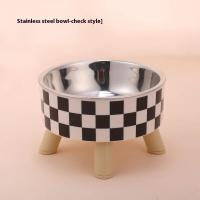 Cuenco para perros y gatos con lunares a cuadros de acero inoxidable antideslizante fácil de limpiar para interiores y exteriores - details 13