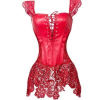 Corsé Gótico Sexy para Mujer Vestido de Corpiño de Piel Sintética con Encaje Faja para Cintura - details 0