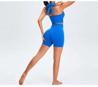 Pantalones cortos deportivos de Yoga sin costuras para mujer, pantalones de chándal de tres cuartos de cintura alta de melocotón, Multicolor, ropa cómoda de secado rápido para Fitness y Yoga - details 7