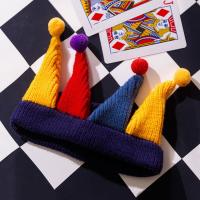 Suéter de payaso para mascotas con bordado de rosas, suéter a cuadros cálido y cómodo para perros, gorro de punto para mascotas, jersey de punto suave para perros - details 1