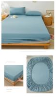 Bonenjoy-sábana ajustada de estilo a cuadros para el hogar, cubierta de cama transpirable, ropa de cama suave con banda elástica, sin funda de almohada, 1 unidad - details 8