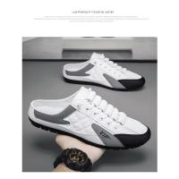 2025 Moda Hombres Nuevo Estilo Lat-suela Salvaje De Fondo Plano Verano Sección Delgada Baotou Medias Zapatillas - details 8