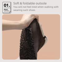 Botas de nieve suales cálidas y antideslizantes con suela gruesa de algodón para mujer, planas de moda, invierno - details 5