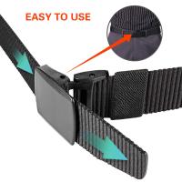 Cinturón ajustable para hombre, hebilla de plástico de nailon de lona, adecuado para deportes al aire libre, 125cm - details 1