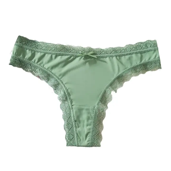 Bragas de seda de hielo sin costuras Quick Drye, Tanga de algodón con lazo en la entrepierna, calzoncillos, lencería femenina, bragas de verano para mujer y niña - 1