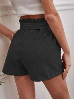 Pantalones Cortos de Verano para Mujer Algodón Transpirable, Cintura Elástica con Bolsillo, Color Sólido, Estilo Casual - details 32