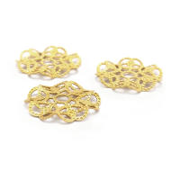 Tapas de cuentas de flores de latón de color no chapado, suministros de joyería Diy de alta calidad, collar, pendientes, accesorios para mujer - details 6