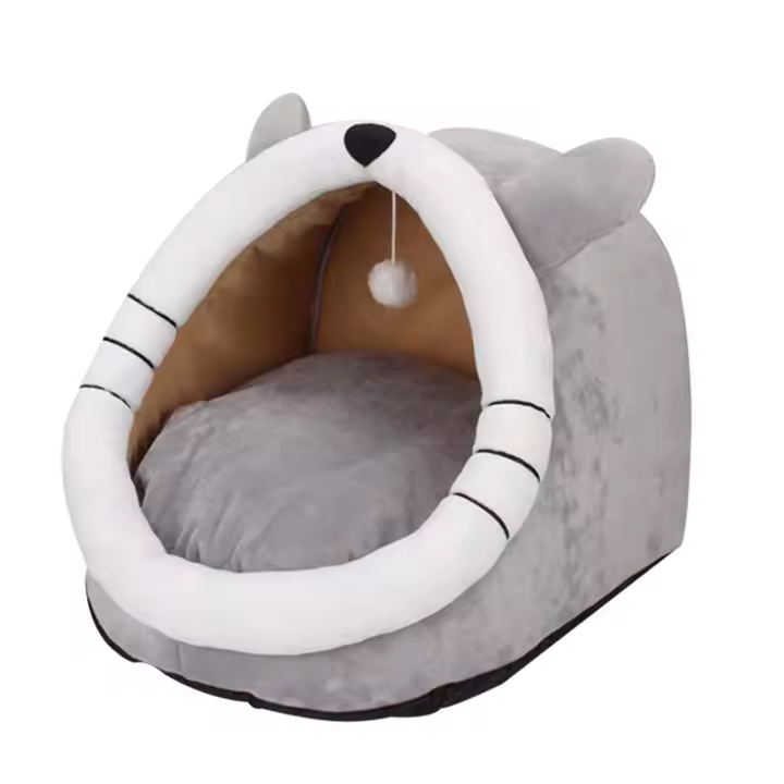 Cama de Mascotas Suave y Lavable Rompea la Cama de Gato con Almohada Corrugada Ideal para Descansar - 1