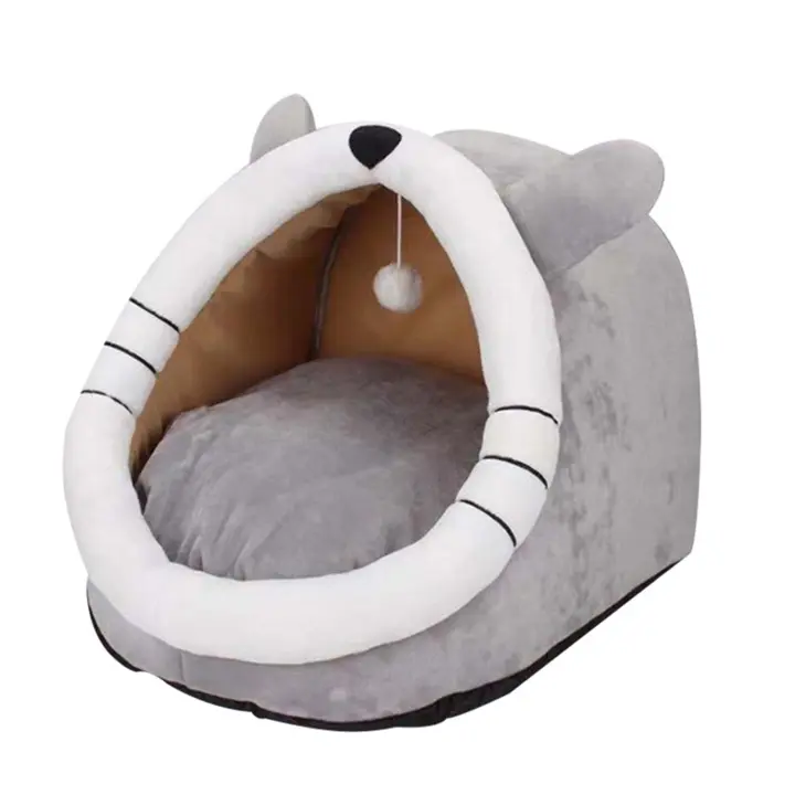 Cama de Mascotas Suave y Lavable Rompea la Cama de Gato con Almohada Corrugada Ideal para Descansar - 1