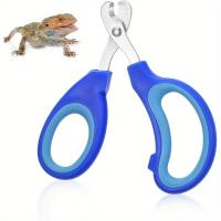Cortauñas de acero inoxidable para mascotas para reptiles, pájaros y animales pequeños: mangos azules ergonómicos, bordes afilados para cortar metal, herramienta segura y cómoda para el cuidado de uñas para dragones barbudos, gatos, cobayas, perros, conej - details 0