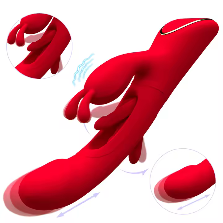 Vibrador Juguetes sexuales para mujeres - Vibradores de conejo 4 en 1 Juguetes para adultos con 7 modos de vibración, nueva aplicación G Spot Consolador de empuje anal, vibrador de clítoris para parejas femeninas Juegos de juguetes sexuales de rosas - 1