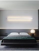 Lámpara de pared larga de línea minimalista nórdica, led, mesita de noche, sala de estar, dormitorio, lámpara de pared interior, blanco - details 3