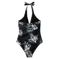 Circy Traje de Baño de Un Pie sin Espalda con Estampado de Leopardo Bikini de Encaje para Mujeres - details 5