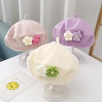 Gorro de Bebé de Flores Cálido de Invierno Gorro de Pintor de Color Sólido para Niñas Pequeñas - details 6