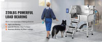 SucceBuy Estación de baño para perros con rampa, bañera profesional de acero inoxidable para perros, grifo y accesorios, bañera para perros - details 1