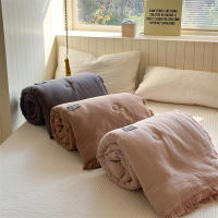 Edredón Bonenjoy con borlas, edredón de algodón, colcha de Color sólido, manta gruesa, edredón para adultos y niños, edredón para cama 90/105 - details 2