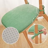 Cojín de silla de tela de pana Simple, almohadillas de silla de madera maciza gruesas, cojín de esponja suave antideslizante para oficina - details 5