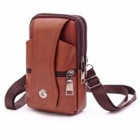 Bolso cruzado de gran capacidad Ricinera multifuncional para móvil Hebilla marrón - details 0