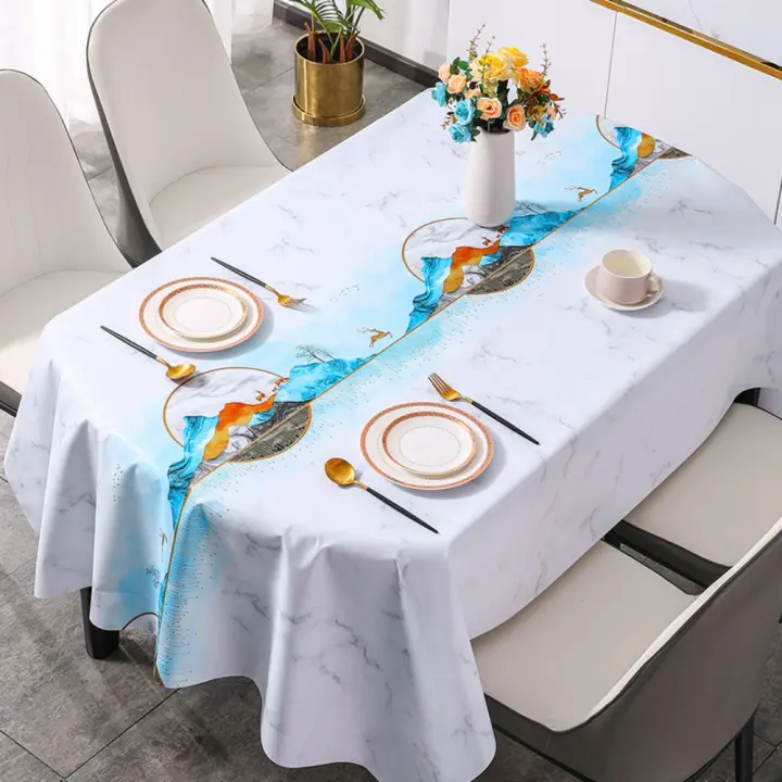 Decoración de mesa Mantel de estilo chino de PVC Mantel floral a prueba de aceite vintage Mantel de mesa de postre engrosado lavable Boda - 1