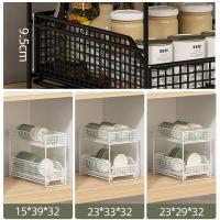 Estante de Almacenamiento de Cocina de 2 Niveles, Mueble Deslizante Multiusos para Electrodomésticos, Organizador de Baño con Cajones, Ahorro de Espacio - details 10