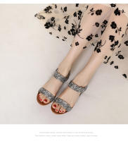 Sandalias de cuña para mujer, verano 2025, nuevo estilo, estilo bohemio, para vacaciones en la playa, retro, tejidas, cómodas, romanas. - details 7