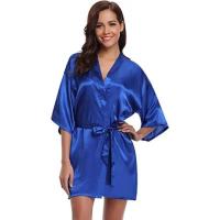 Bata de satén para mujer, lencería íntima, ropa de dormir sedosa, regalo de boda nupcial, bata de baño tipo kimono informal, camisón Sexy - details 38