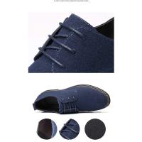 Zapatos informales de gamuza para hombre, calzado con cordones, Oxford azul, planos, transpirables, talla grande 38-48 - details 8