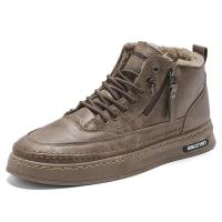 Zapatos de algodón cálidos de invierno para hombre, botas de nieve antideslizantes cómodas de felpa Retro a la moda clásica, zapatos informales para deportes al aire libre, 2025 - details 0