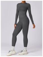 Conjunto de Yoga para Mujeres 2 Piezas Ropa Deportiva Gimnasio Legging Fitness Top Corto de Manga Larga Traje Deportivo Material Exterior Nylon Adecuado para Primavera/Verano - details 11