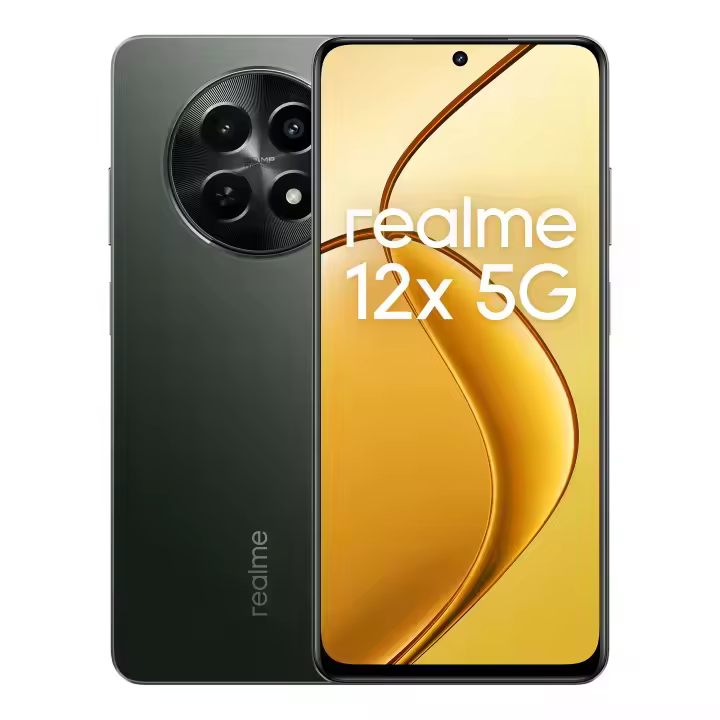 Teléfono - realme 12x 5G Smartphone, 6GB+128GB, Pantalla con modo de comodidad ocular de 120 Hz, Cámara con IA de 50 MP, RAM dinámica de 8 GB + 8 GB, Batería de 5000 mAh, Procesador 6nm MediaTek Dimensity 6100 - 1