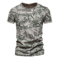 Novedad de verano, camiseta estampada, camisa de fondo para hombre con cuello redondo a la moda, top informal para hombre - details 3