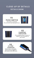 Kemei-Afeitadora eléctrica multifuncional 3 en 1, máquina de afeitar inalámbrica recargable, recortadora de pelo de nariz y barba, Kit de aseo - details 7