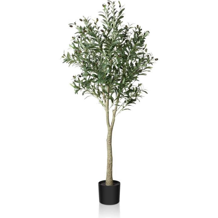 Olivo Artificial Planta 150cm Plantas Artificiales Decorativas Grandes Árboles de Plástico de Interior y Exterior Decoración para Hogar, Oficina, Casa, Balcón, Dormitorio