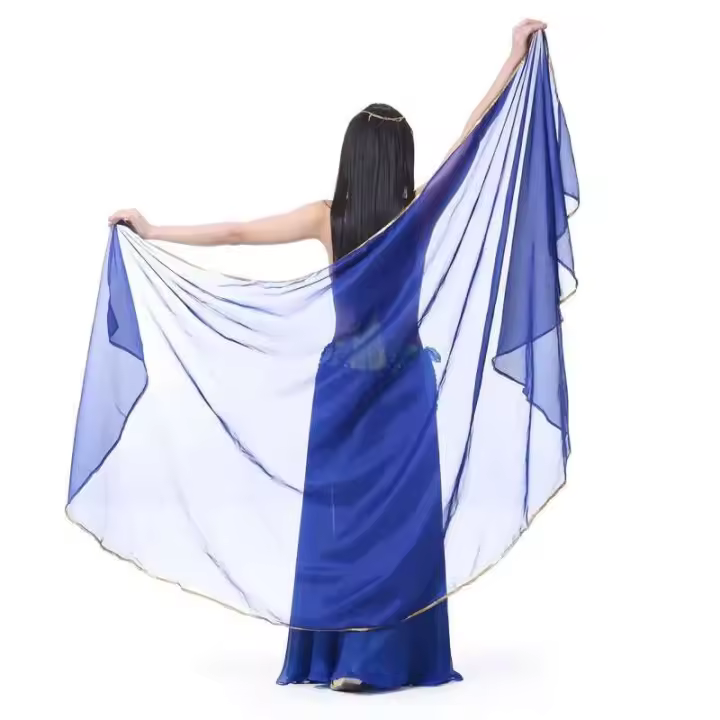 1 pieza de velo para el vientre para mujer, danza Tre, chal de gasa, velo de 250x120cm - 1