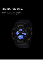 Reloj Deportivo SMAEL para Hombres con Doble Tiempo LED Digital Moda Cronógrafo de Cuentdown Caja de Aleación Impermeable Reloj Militar de Pulsera - details 4