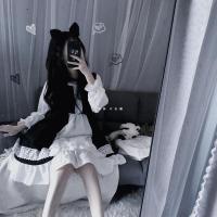 Lencería Lolita para mujer estilo Haruku japonés con volantes y mangas largas vestido de muñeca informal con cintura imperio talla - details 40