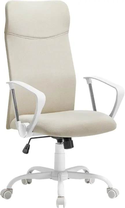 Silla de Oficina Ergonómica Asiento Giratorio Acolchado Regulable en Altura y Inclinable - 1