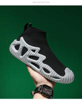 Calcetines altos de marca para hombre, zapatos deportivos antideslizantes para jóvenes a la moda, zapatos para caminar transpirables informales para exteriores, zapatillas de deporte para parejas - details 23