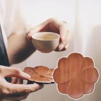 Posavasos de madera de palisandro duradero, diseño de pétalos 3D, alfombrilla para bebidas, redonda, resistente al calor, almohadilla para taza de café, almohadilla antideslizante para mesa - details 1