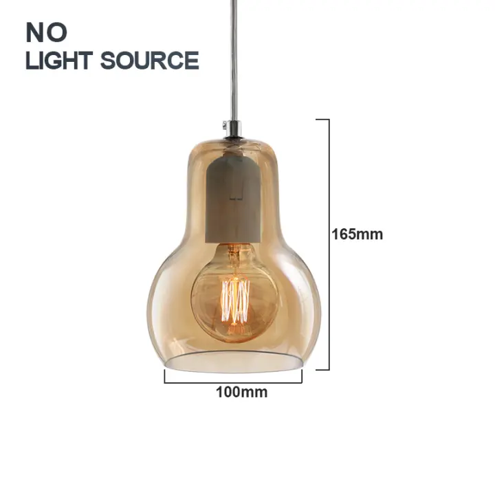 Luces colgantes modernas, pantalla de cristal ámbar transparente, lámparas colgantes para Loft, E27, 220V, para comedor, decoración del hogar - 1
