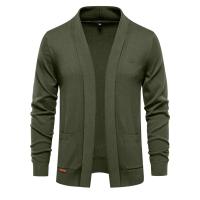 Cárdigan de algodón de invierno para hombre, suéter tejido con cuello a la moda para hombre - details 4