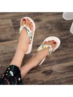 Zapatillas de moda Retro para mujer, chanclas informales de verano, Sandalias planas de playa, zapatillas planas de Punta abierta para mujer - details 1